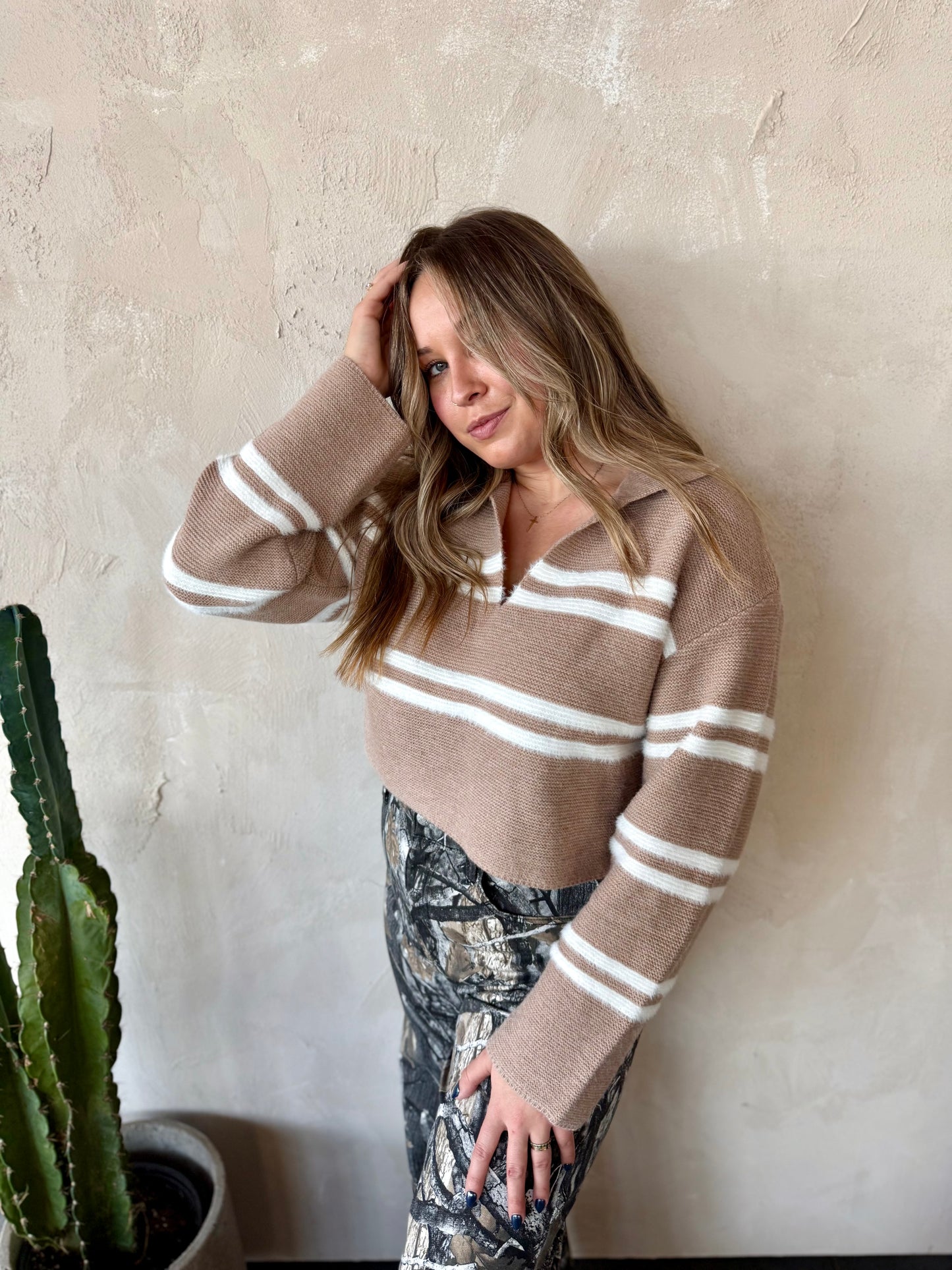 Oat Latte Crop Sweater