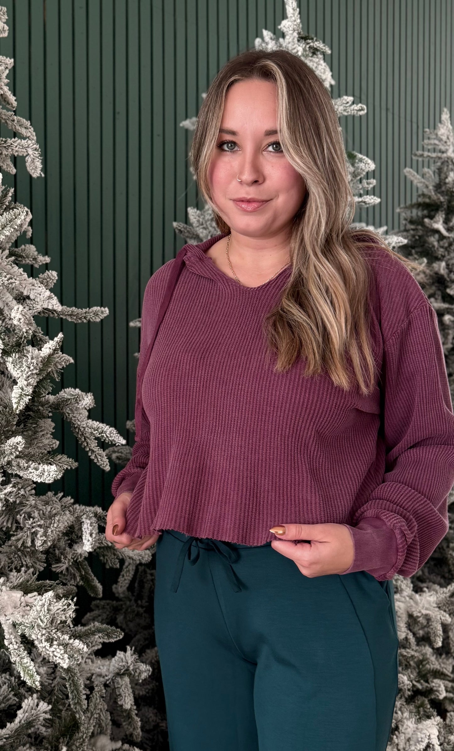 Plumberry Waffle Hoodie