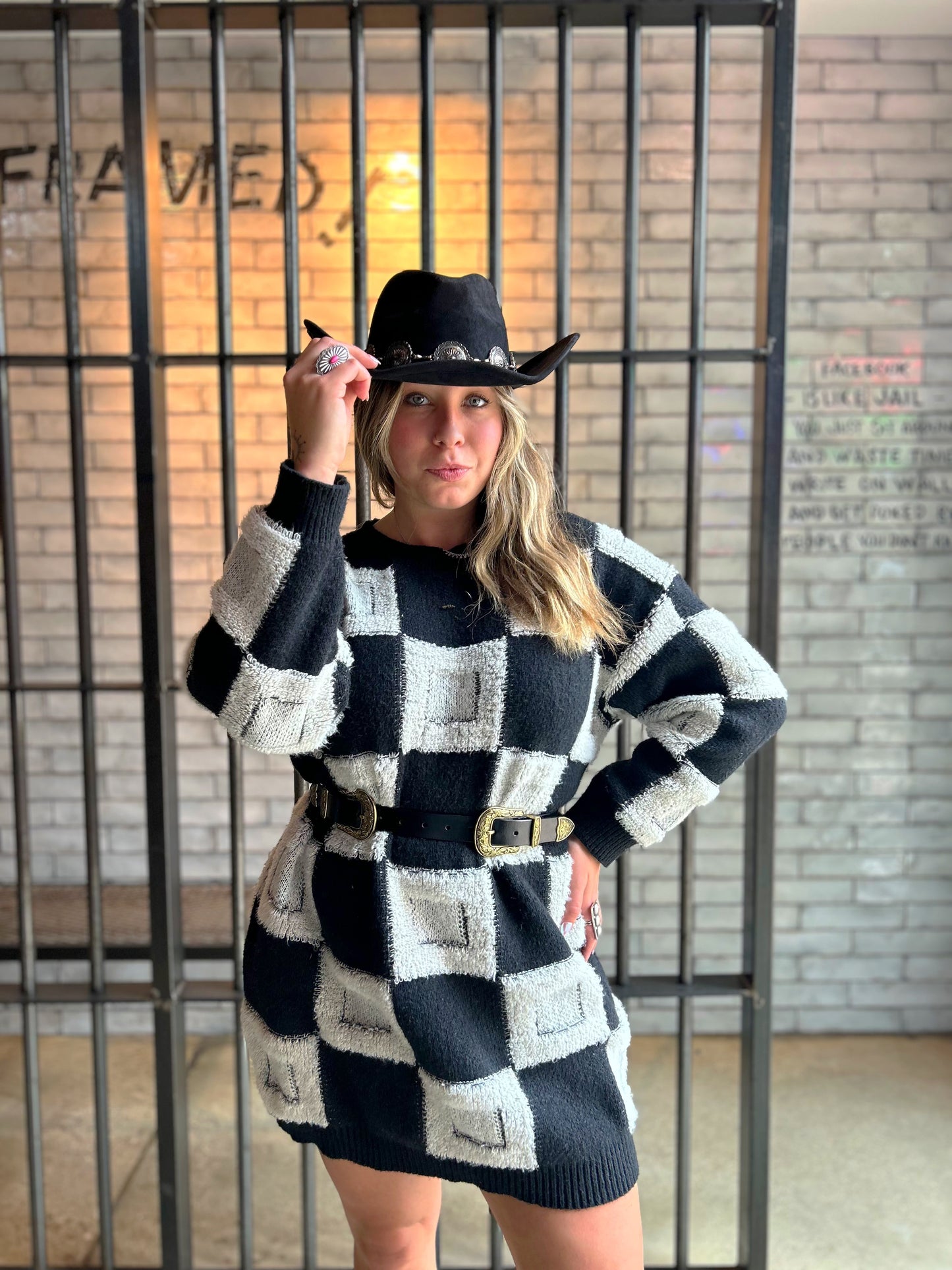 CHECK CHECK mini dress