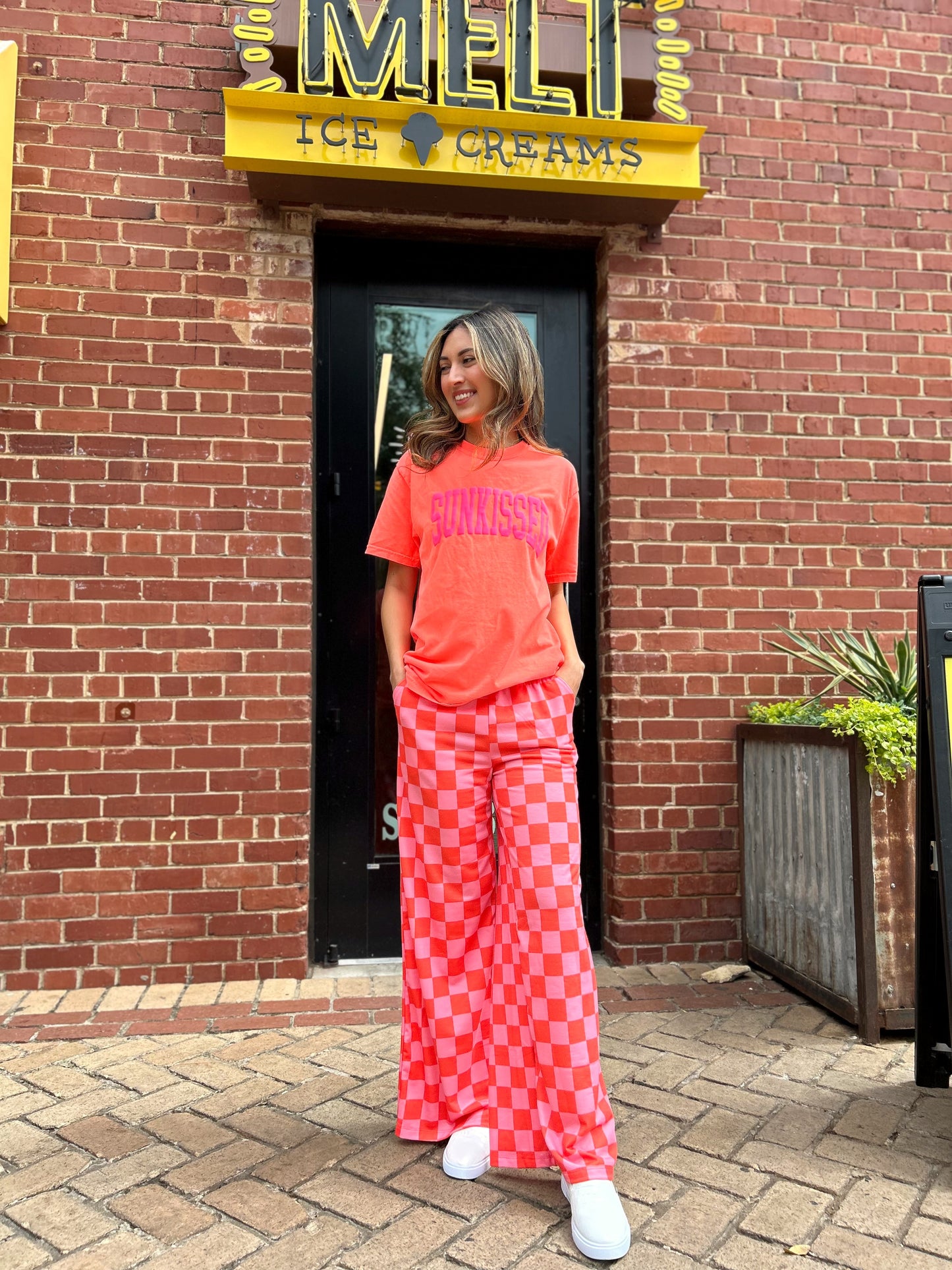 Chic Checkered Wide Leg Pant