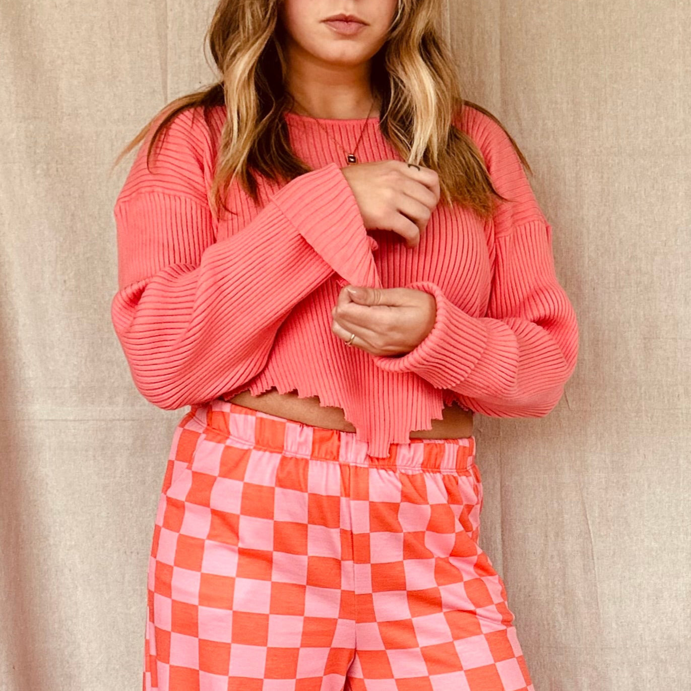 V Mine Crop Sweater