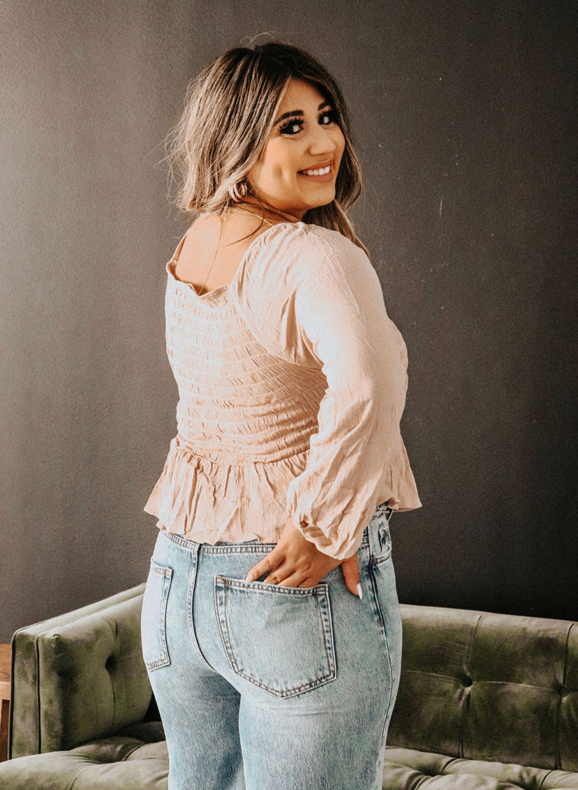 Sweetheart Smocked Woven Top