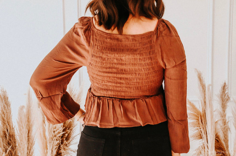 Sweetheart Smocked Woven Top