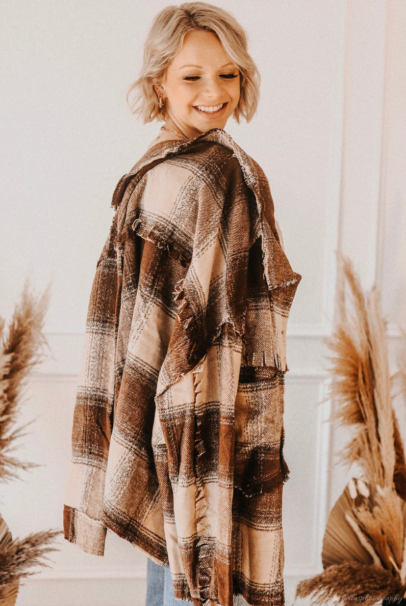 POL Clothing PLAID SHACKET