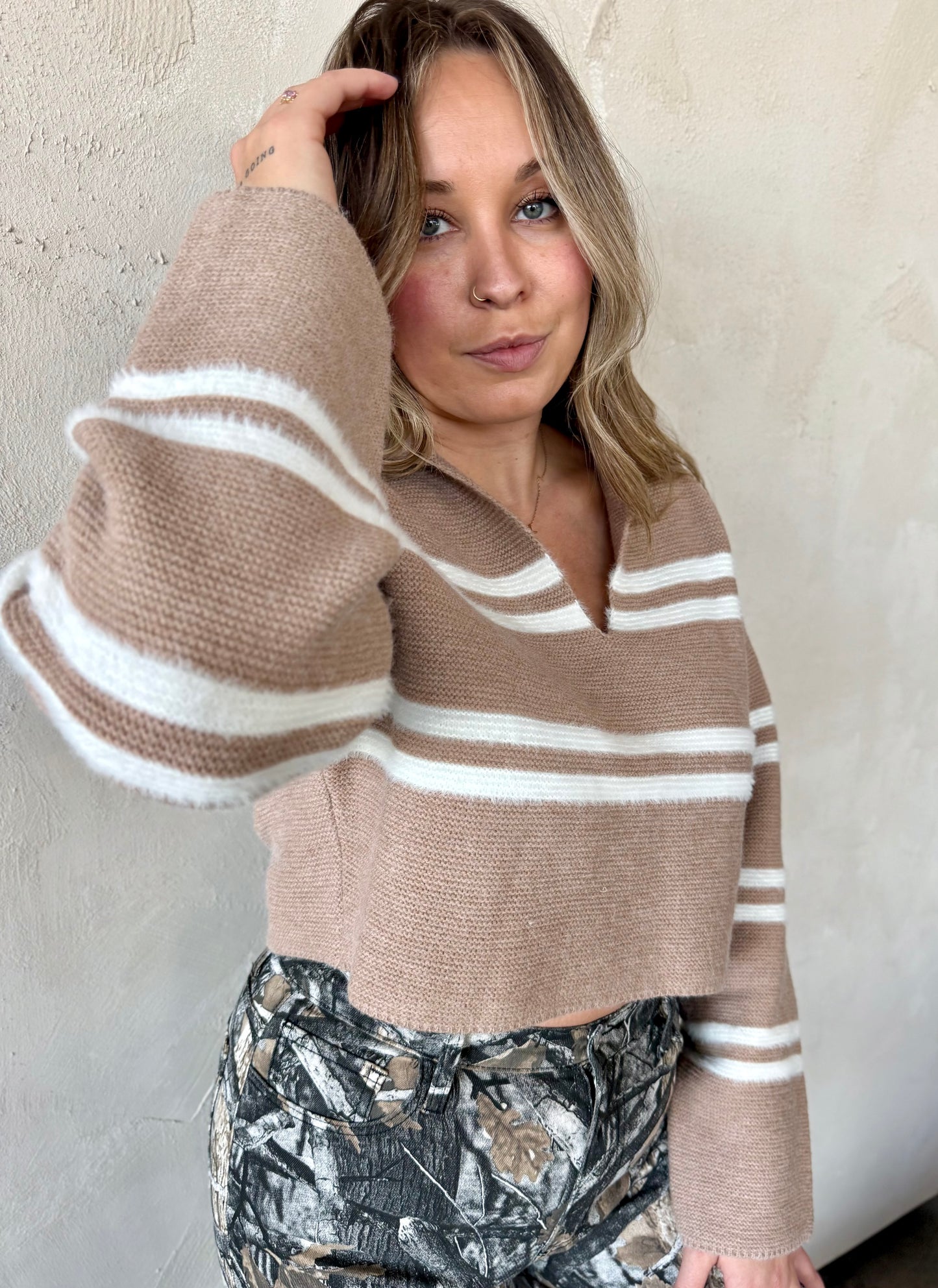 Oat Latte Crop Sweater