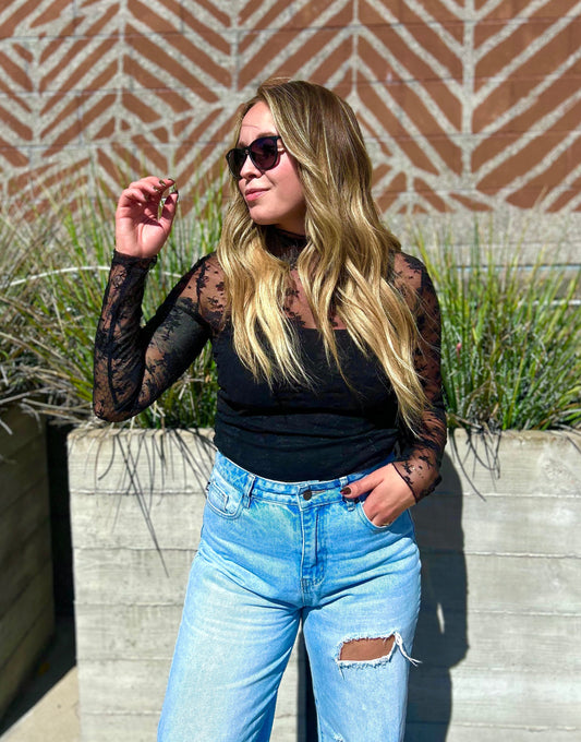 Sheer Bliss Mesh Longsleeve Top