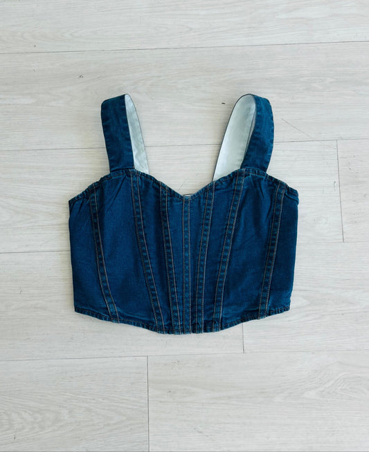 DENIM Cowgirl Bustier Top